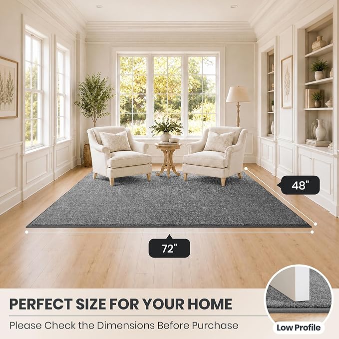 PURRUGS Easy Care Area Rug 4ft x 6ft, Non-Slip Machine Washable Entryway Rug - Image 8