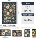 DUKINO 4x6 Area Rug, Lightweight Non Slip Washable Floral Rug, Indoor Low Pile - Image 2