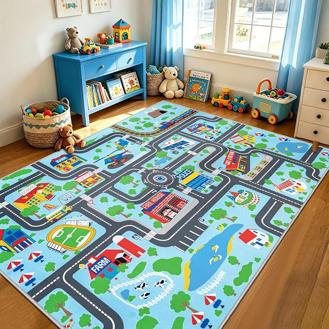 Capslpad Kids Rug Educational Learning Rug 6.6' x 9.8' Classroom Carpet Traffic by CapslpadDirect