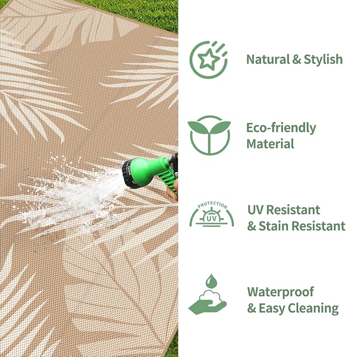 GENIMO Outdoor Rug 10' x 14' Waterproof - Image 5