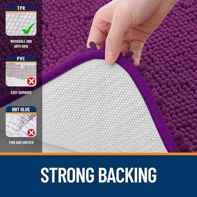 OLANLY Bathroom Runner Rugs 44x24, Extra Soft Absorbent Chenille Bath Rugs - Image 6