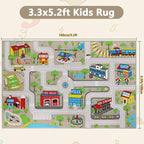 Capslpad Kids Rug Educational Play Rug 5.2'x3.3' Traffic Road Kids Play Car Mat - Image 2