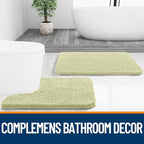 OLANLY Bathroom Runner Rugs 44x24, Soft Absorbent Chenille Bath Rugs, Rubber - Image 8