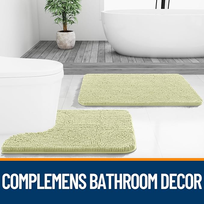 OLANLY Bathroom Rugs 36x24, Extra Soft Absorbent Chenille Bath Rugs, Rubber - Image 7