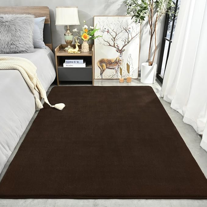 Amearea Large Modern Area Rugs for Bedroom Living Room, 5x8 Feet Brown - Image 2