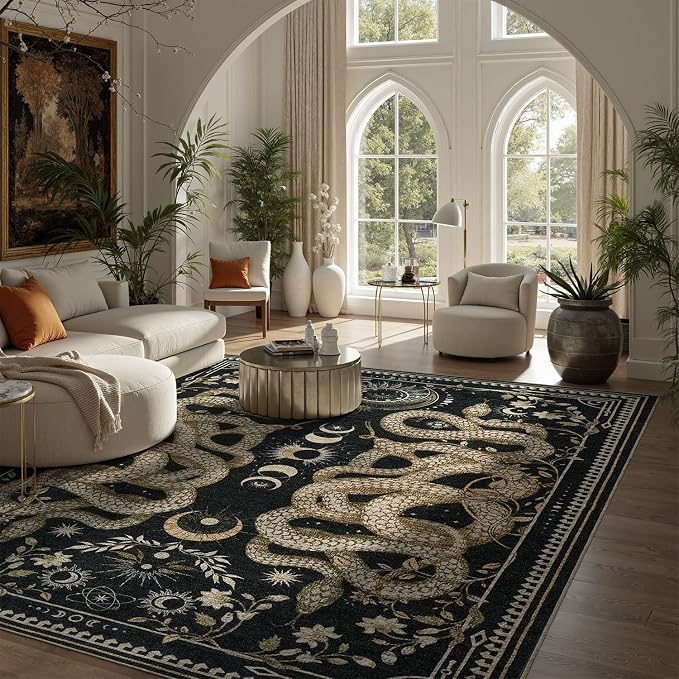 DCX Washable 3x5 Snake Rug, Soft Low Pile Carpet, Kid & Pet Friendly - Image 3