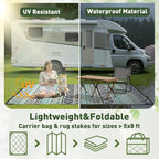 MontVoo Outdoor Rug Carpet Waterproof-Patio Rug Mat 5x8 Reversible RV Outdoor - Image 6