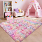 4x6 Soft Fluffy Unicorn Rainbow Rug - Image 4