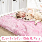 Amdrebio Tie-Dyed Pink and White Area Rugs - Image 2