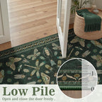 DCX 4x6 Washable Insect Rug, Vintage Gothic Dark Green Rug - Image 5