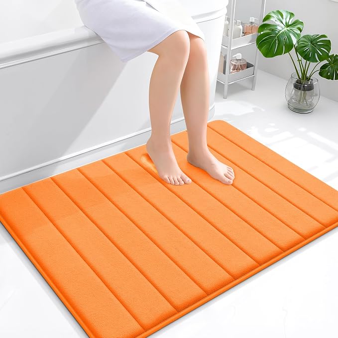OLANLY Memory Foam Bath Mat 40x32, Super Soft Absorbent Bathroom Rugs, Quick Dry by OLANLY