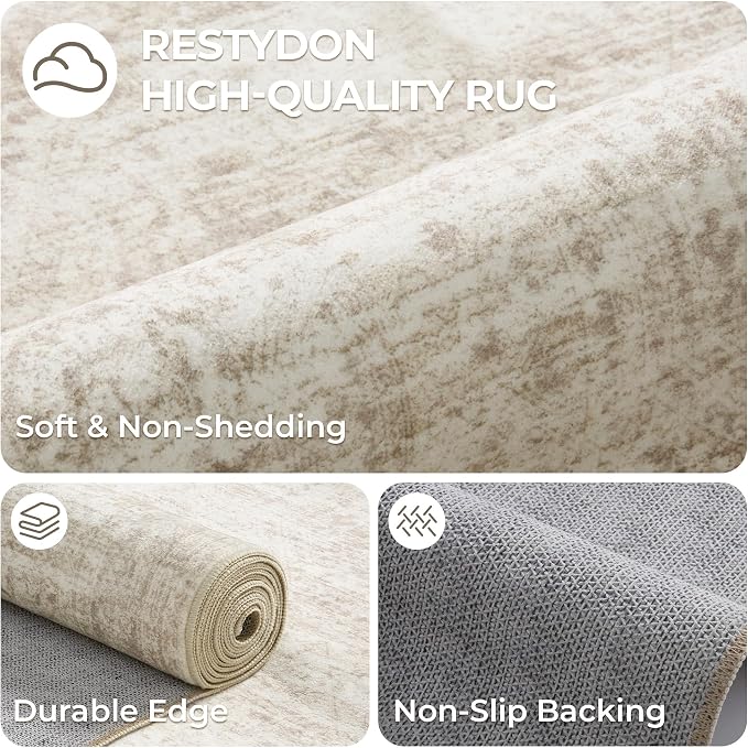 6x9 Rug for Living Room, Soft Low Pile Indoor Washable Rugs for Bedroom - Image 7