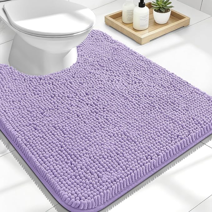 OLANLY Toilet Rugs U-Shaped 24x20, Extra Soft Absorbent Chenille Contour by OLANLY