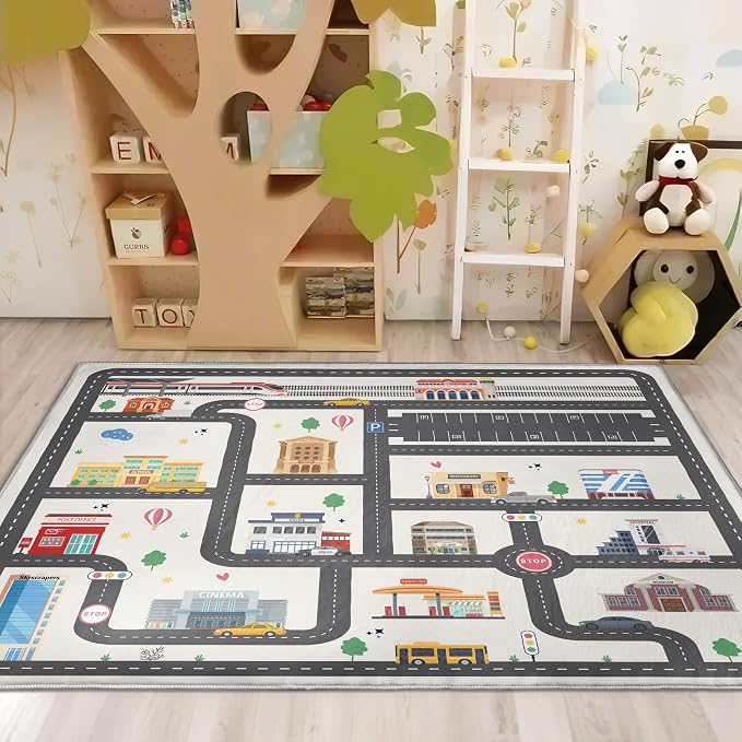 4x6ft Kids City Road Car Play Rug - Image 4