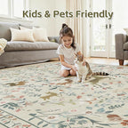 Runner Rug Washable Runners Kitchen Rugs Non Slip Neutral Floral Carpet Low Pile - Image 5