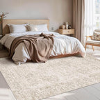 Rugxara Washable Area Rug for Living Room, Vintage Neutral Boho Rugs for Office - Image 2