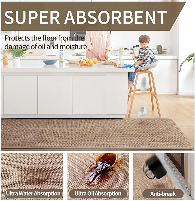 YDKGL Kitchen Mats for Floor, Super Absorbent Kitchen Rugs Non Slip Washable - Image 5