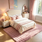 Dusty Rose Rabbit Plush Rug 5'x8', Fluffy Faux Fur Shaggy Area Rug - Image 2