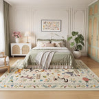 Unirea 6x9 Beige Cat Area Rug for Living Room, Large Soft Washable Kids Rug - Image 3