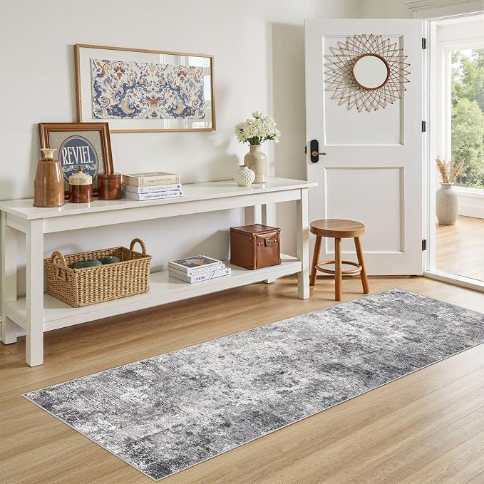 UERMEI 2x6 Washable Runner Rug for Hallway, Non Slip Low Pile Kitchen Carpet - Image 2