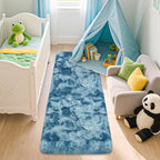 2x5 Feet Soft Fluffy Blue Runner Rug - Image 3