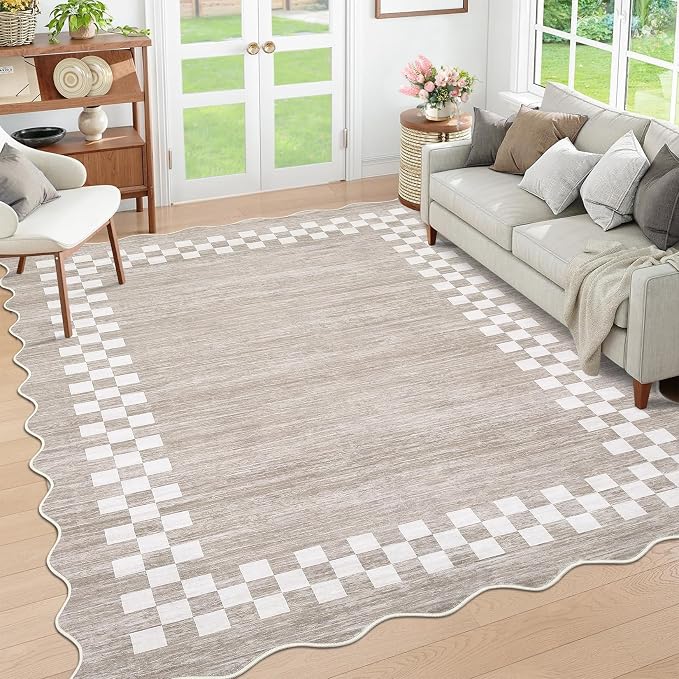 Small Bedroom Area Rug 3x5 Checkered Area Rug - Image 9
