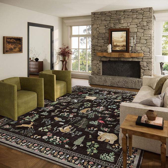 9x12 Area Rugs for Living Room: Washable Bedroom Rug Vintage Stain Resistant by palohom