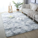 KICHOWUA Area Rug 5x7 Light Grey Fluffy Shag - Image 7