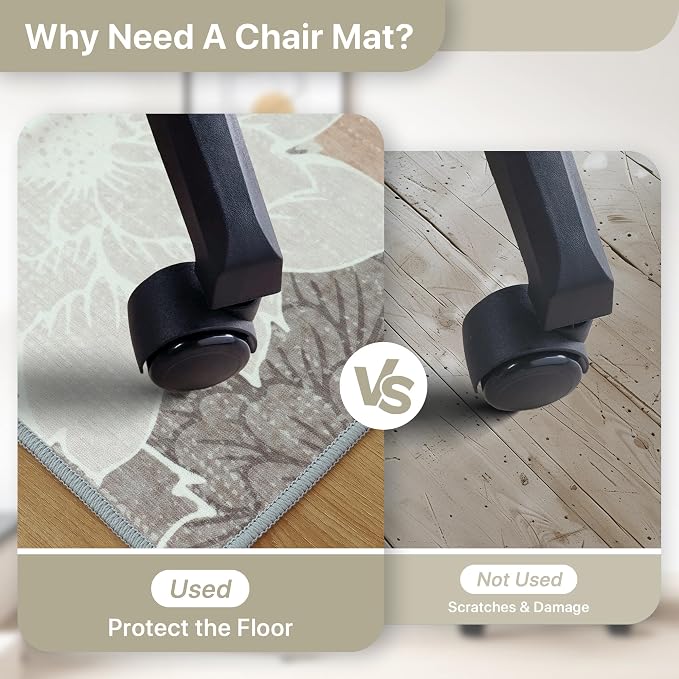 36"x60" Office Chair Mat for Hardwood Tile Floor, Under Desk Carpet Protector - Image 4