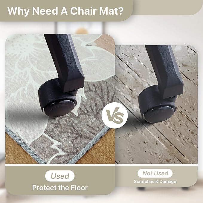 36"x48" Office Chair Mat for Hardwood Tile Floor, Under Desk Carpet Protector - Image 5