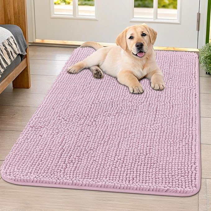Smiry Dog Door Mat for Muddy Paws 40x32, Absorbent Dirt Trapper, Non-Slip by Smiry