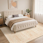GENIMO 6x9 Washable Area Rug, Non-Slip Vintage Boho Floral Carpet, Soft - Image 4