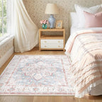 CAPALOCA Machine Washable Rugs Nursery Rug Sq4ft Cute Girl Non Slip Low Pile - Image 9