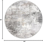 IOHOUZE Round Area Rug 5 Ft Circle Entryway Rugs Round Washable Door Mat Indoor - Image 2