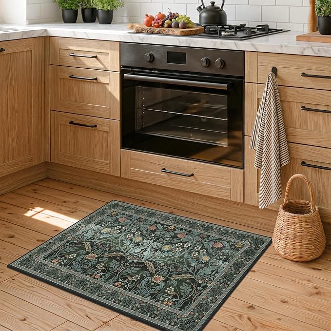 Washable Entry Rug 2x3 Non Slip, Vintage Small Throw Rugs - Image 3