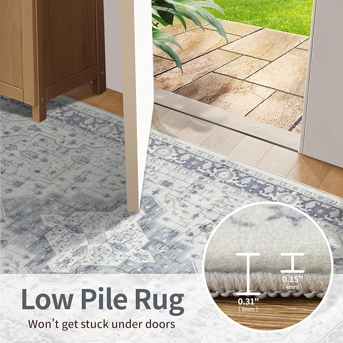 Rugxara 3x5 Washable Entryway Rug, Non Slip Boho Runner Rugs - Image 6