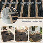 Lahome Enfys Modern Geometric Outdoor Easy Jute Rug, 5x7 Patio Living Room Rug - Image 4