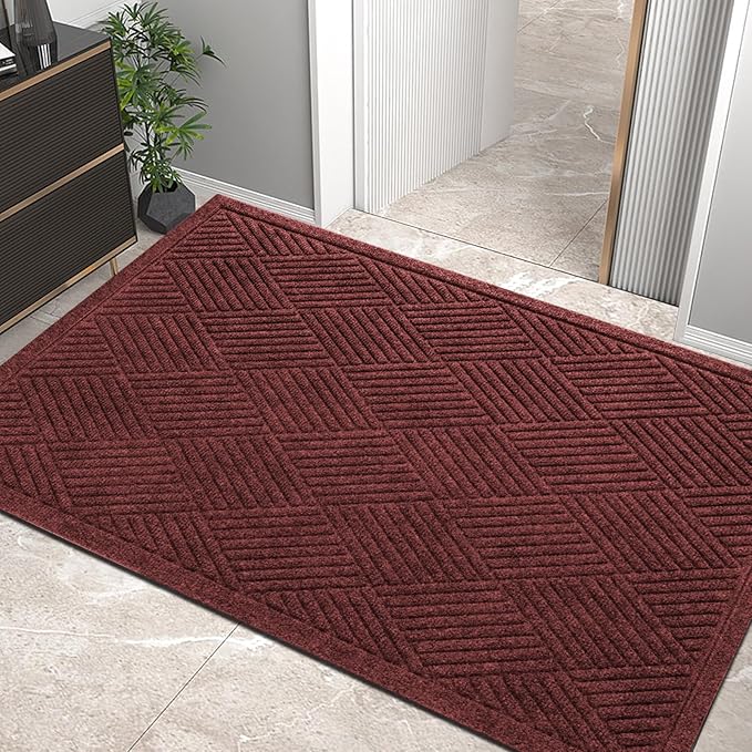 HIYARD Durable Front Door Mat, Absorbent Muddy Dirt Resist Welcome Door Mats by HIYARD