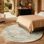 4x4 Round Bedroom Rug Washable: Living Room Rug Stain Resistant Non Slip Low - Image 5