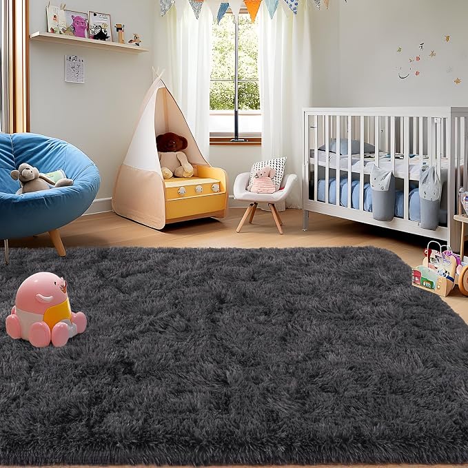 5x7 Fluffy Fuzzy Area Rug for Living Room Bedroom, Ultra Soft Rugs for Living - Image 2