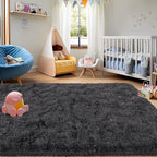 5x7 Fluffy Fuzzy Area Rug for Living Room Bedroom, Ultra Soft Rugs for Living - Image 2