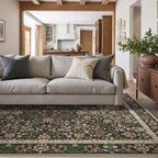 jinchan Zenith Floral 8x10 Area Rugs Soft Low-Pile Living Room Rug Machine by JINCHAN
