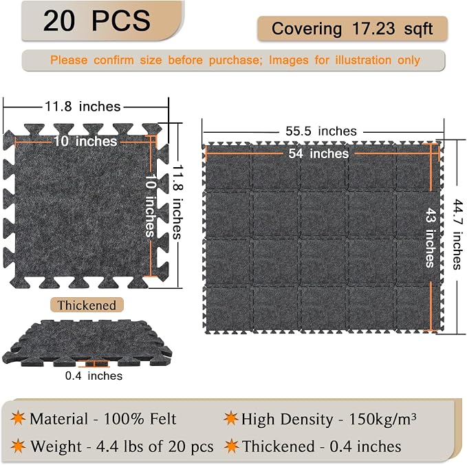 TroyStudio Thick Sound Absorbing Interlocking Floor Mats, Non-Slip Anti - Image 2