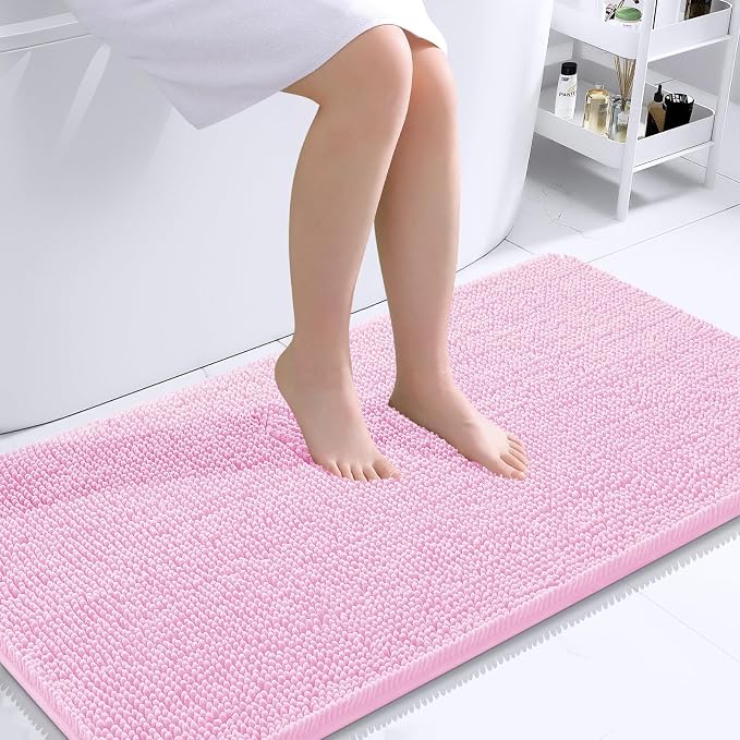 OLANLY Bathroom Runner Rugs 44x24, Extra Soft Absorbent Chenille Bath Rugs by OLANLY