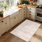 Latte&Fog Entryway Pink Rug, Vintage Floral 2x3 Washable Area Rugs - Image 4