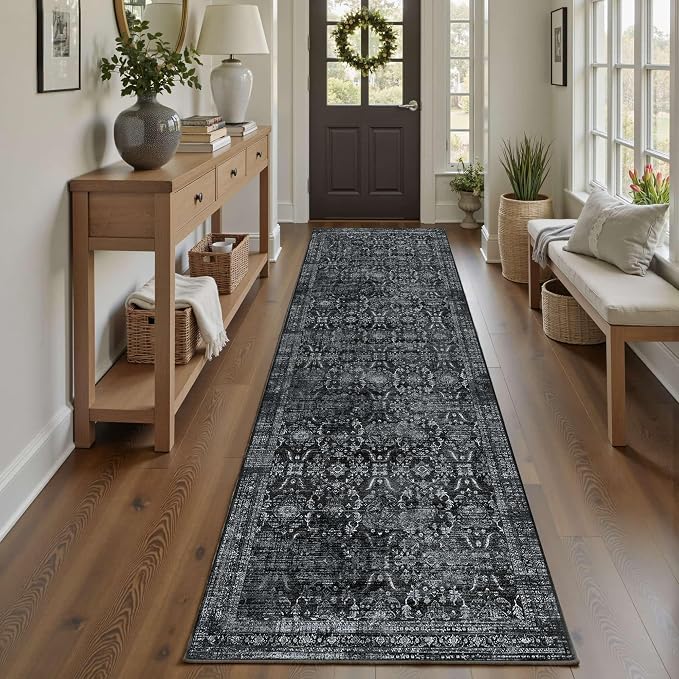 Rugxara 2'6''x8' Runner Rug, Washable Kitchen Rugs, Non Slip Low Pile Area Rug by Rugxara