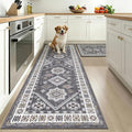HEBE Boho Kitchen Rugs Sets of 2, Non Slip Washable Kitchen Mats by HEBE