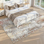 Toneed Abstract Area Rug Modern Washable Rug Soft Non Slip Rug Low Pile - Image 2