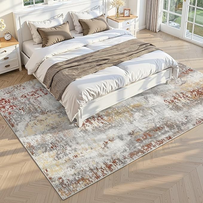 Toneed Abstract Area Rug 5x7 Modern Washable Rug Soft Non Slip Rug Low Pile - Image 2