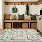 Area Rug Living Room Rugs: Floral 3x5 Washable Rug Vintage Soft Boho Non-Slip - Image 5